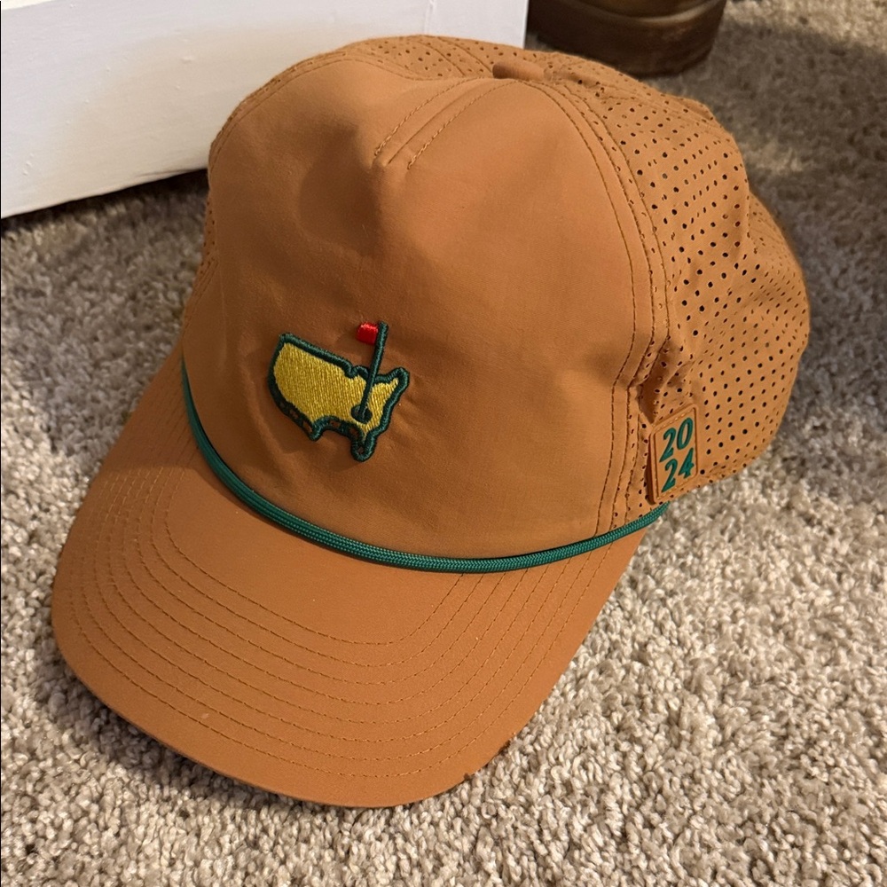 Masters Tan Cap with Embroidered Patch